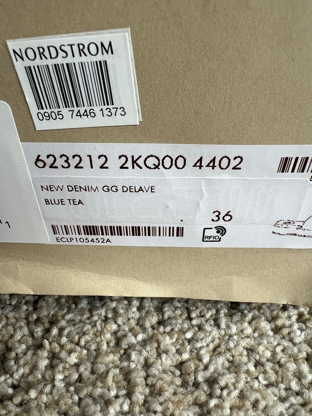 Gucci Angelina Denim GG Logo Platform Slide Sandals - Blue/Brown NIB - Picture 11 of 11